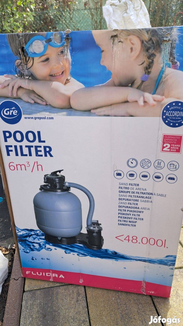 Eladó 6 m3-es homokszűrős vízforgató bontatlan állapotban