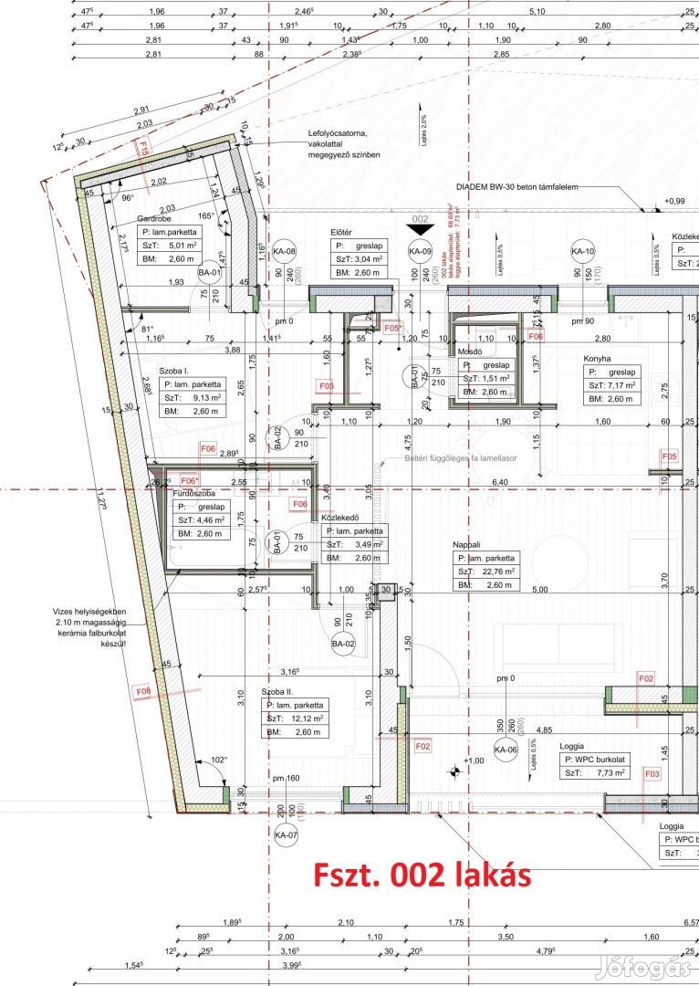 Eladó 73 m2 tégla lakás, Debrecen