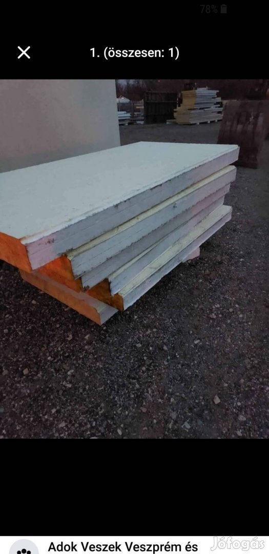 Eladó 80-100 cm hosszú oldalfal szendvicspanel!