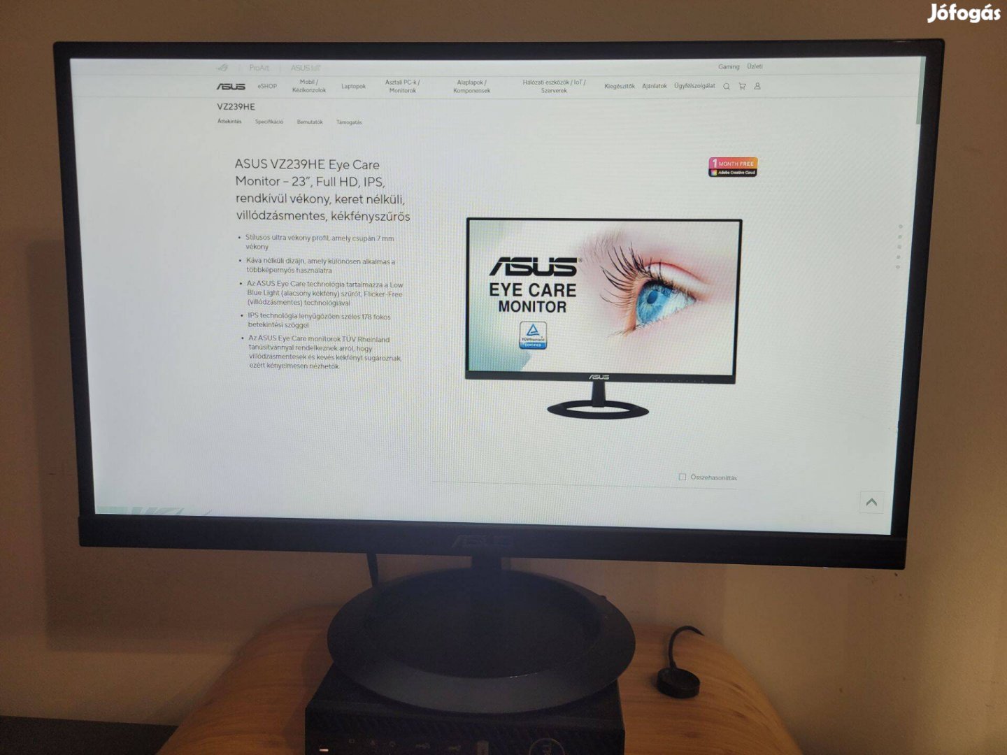 Eladó Asus VZ239HE Monitor 24"