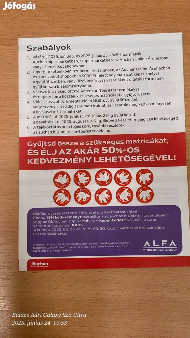 Eladó Auchan matrica pakk American Tourister bőröndökhöz