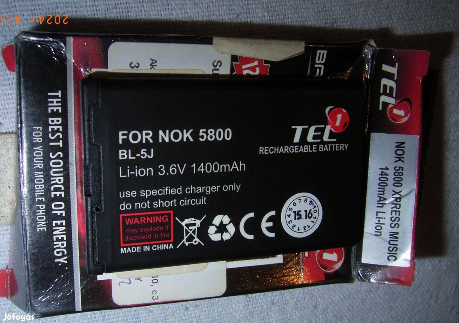 Eladó BP-5J utángyártott nem használt akkumulátor pl. Nokia 5800-hoz