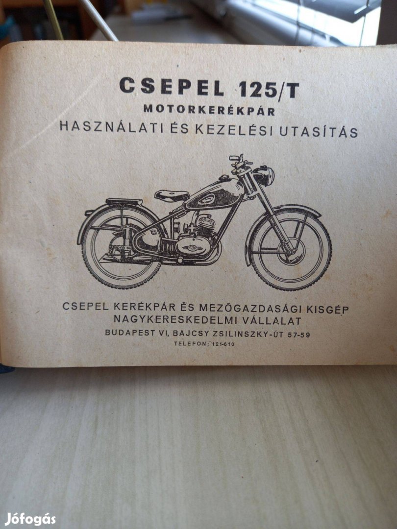 Eladó Csepel motorkerékpár használati kézikönyv