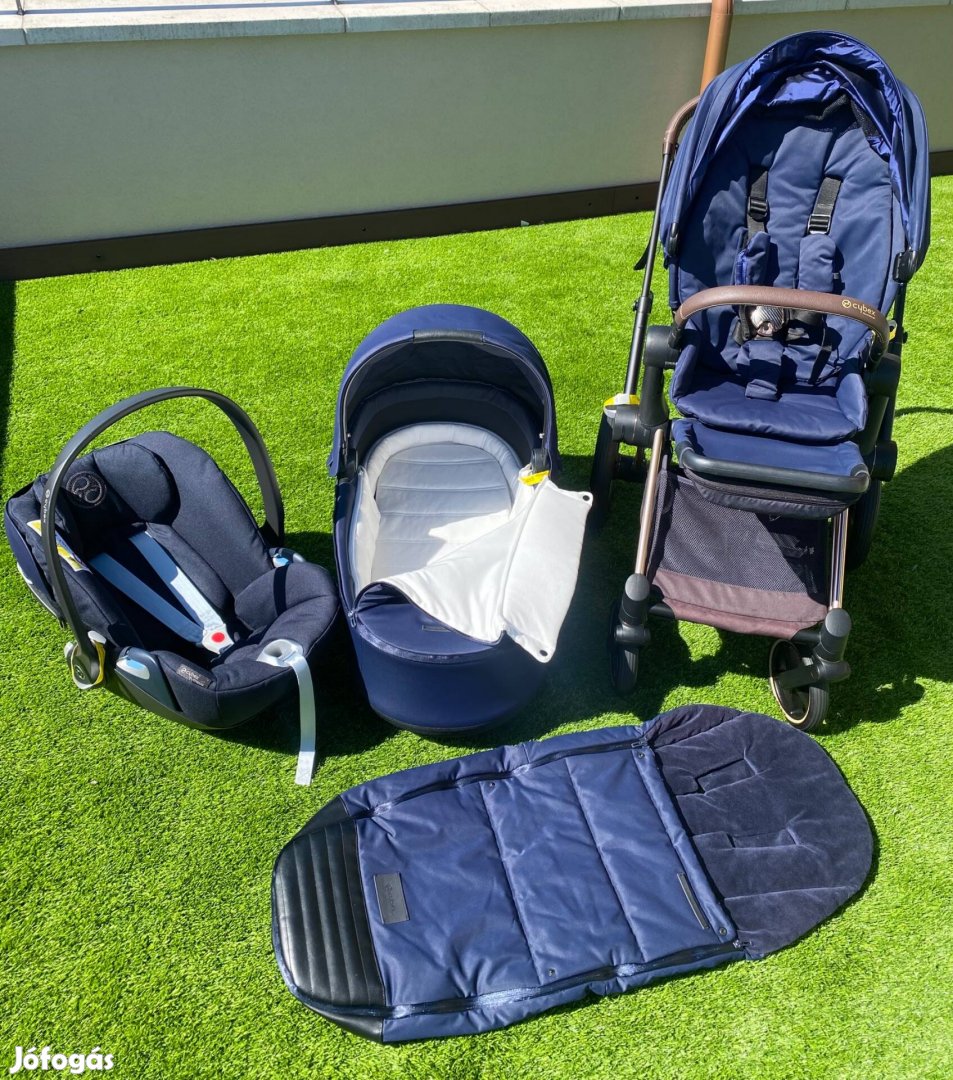 Eladó Cybex Priam babakocsi 3:1-ben szett rosegold vázzal indigo Blue