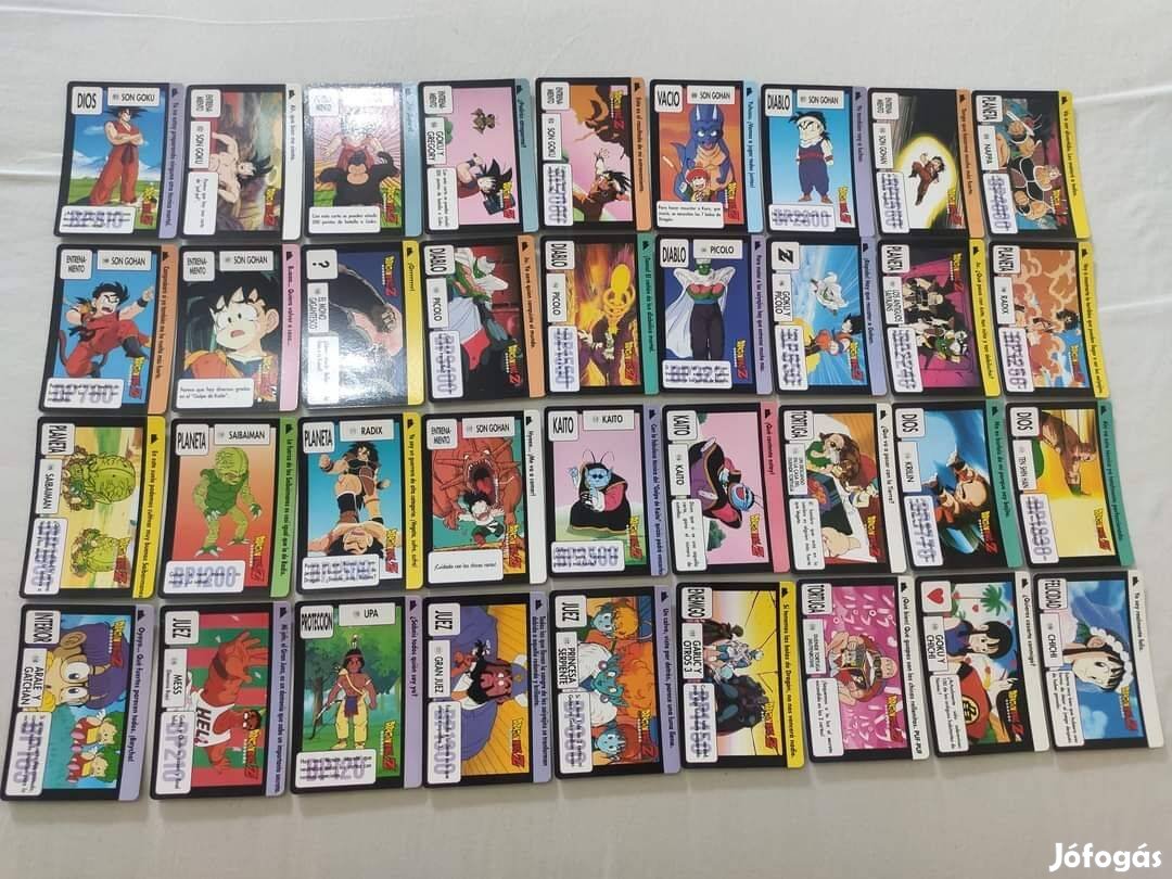 Eladó Dragon Ball Spanyol DP Carddass teljes regular set 36 db kártya