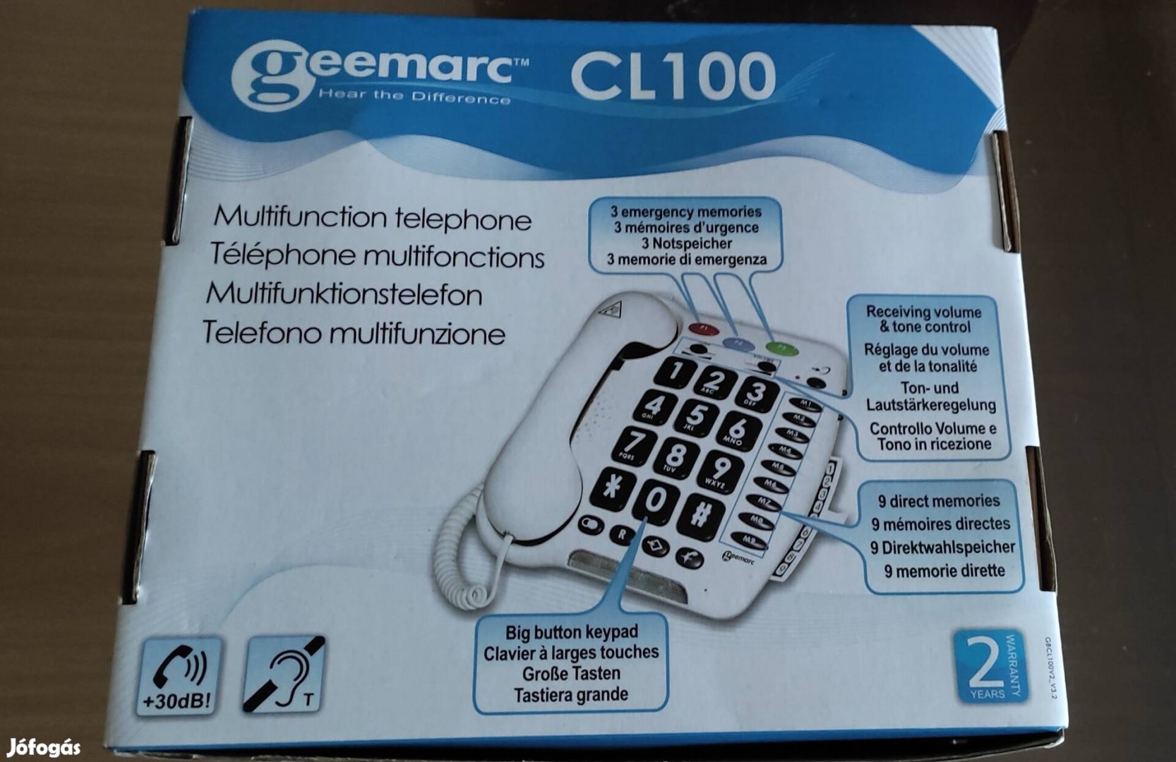 Eladó Geemarc CL 100 vezetékes telefon nagyothallók számára 