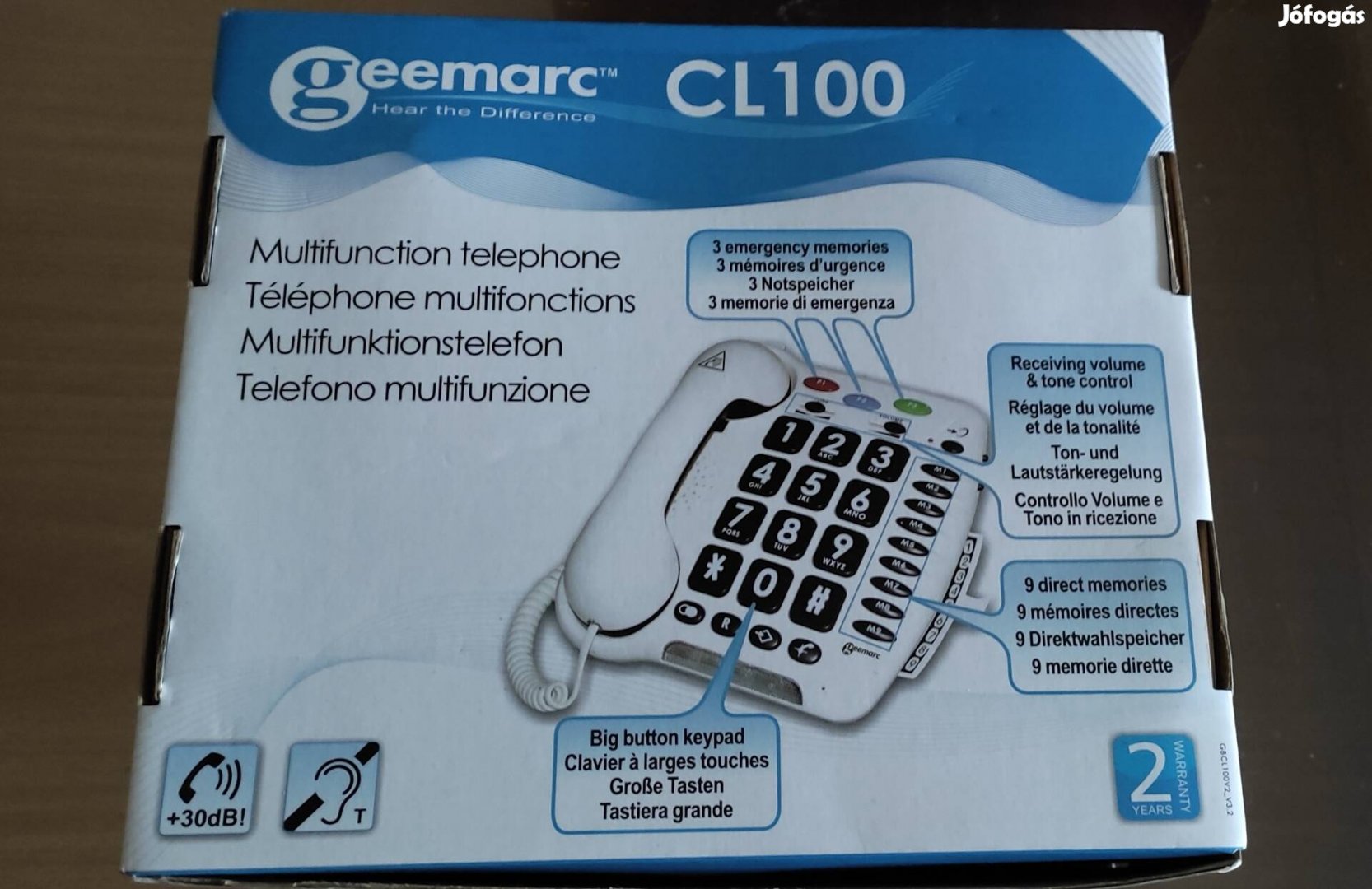 Eladó Geemarc CL 100 vezetékes telefon nagyothallók számára 