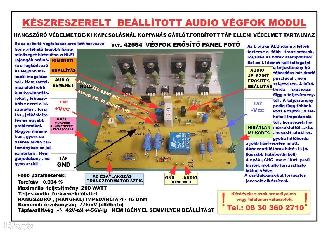 Eladó HI-FI audio végfokpanel