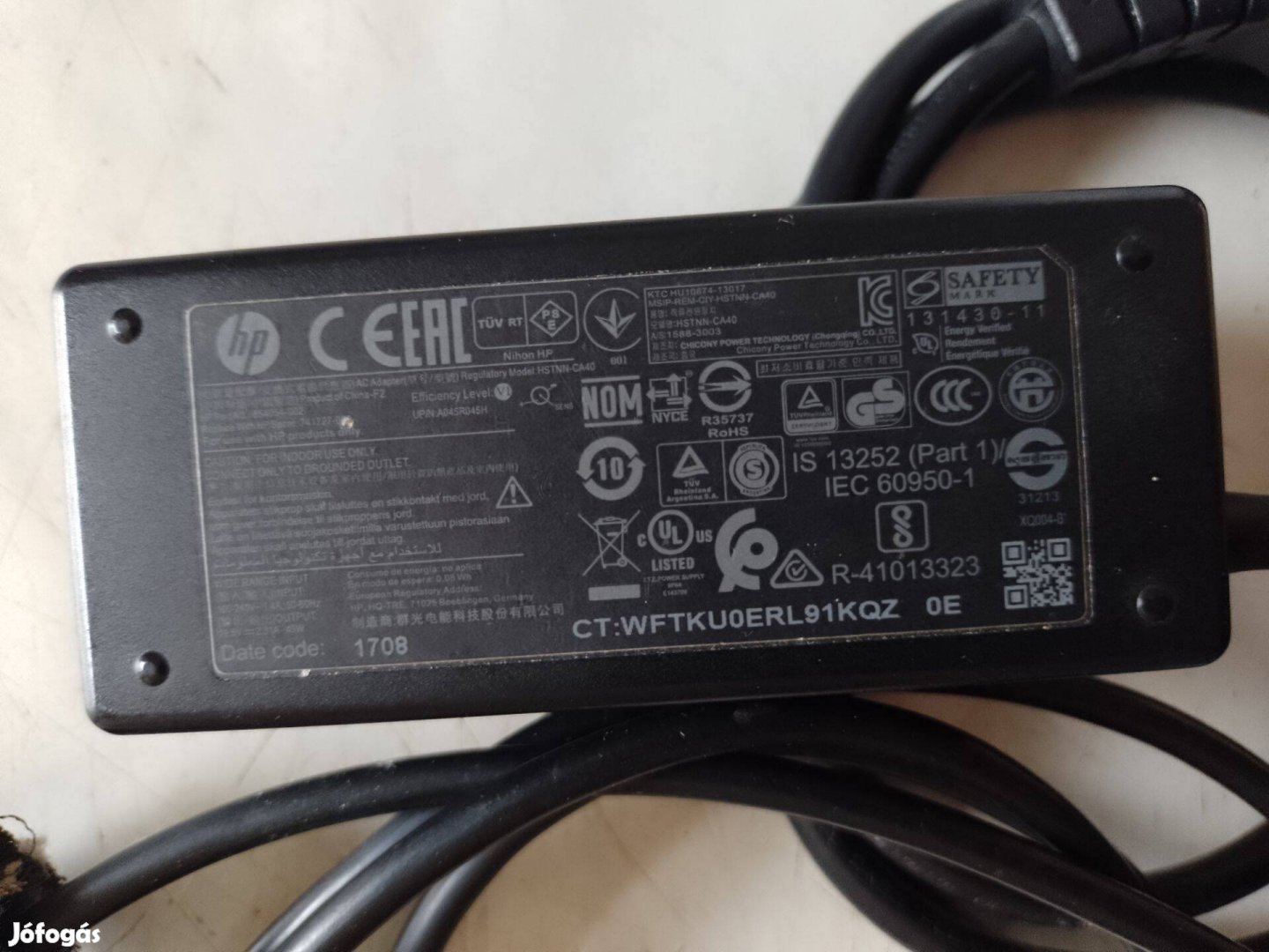 Eladó HP laptop adapter 4mm Zalaegerszegen