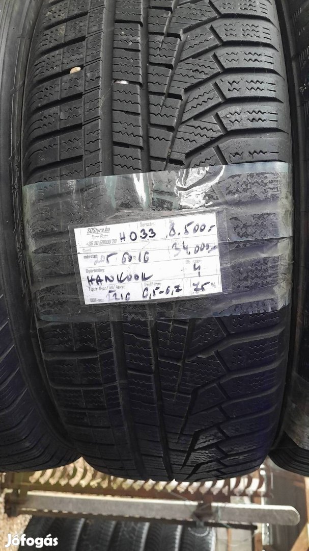 Eladó Hankook 205/60R16 téli gumi garnitúra 