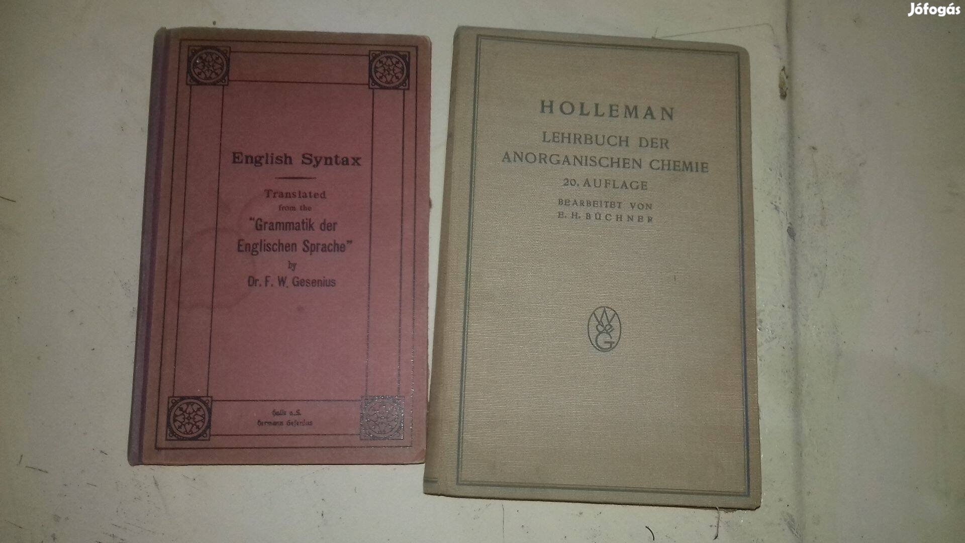 Eladó Hermann Gesenius: English Sytax, A.F. Holleman német könyv