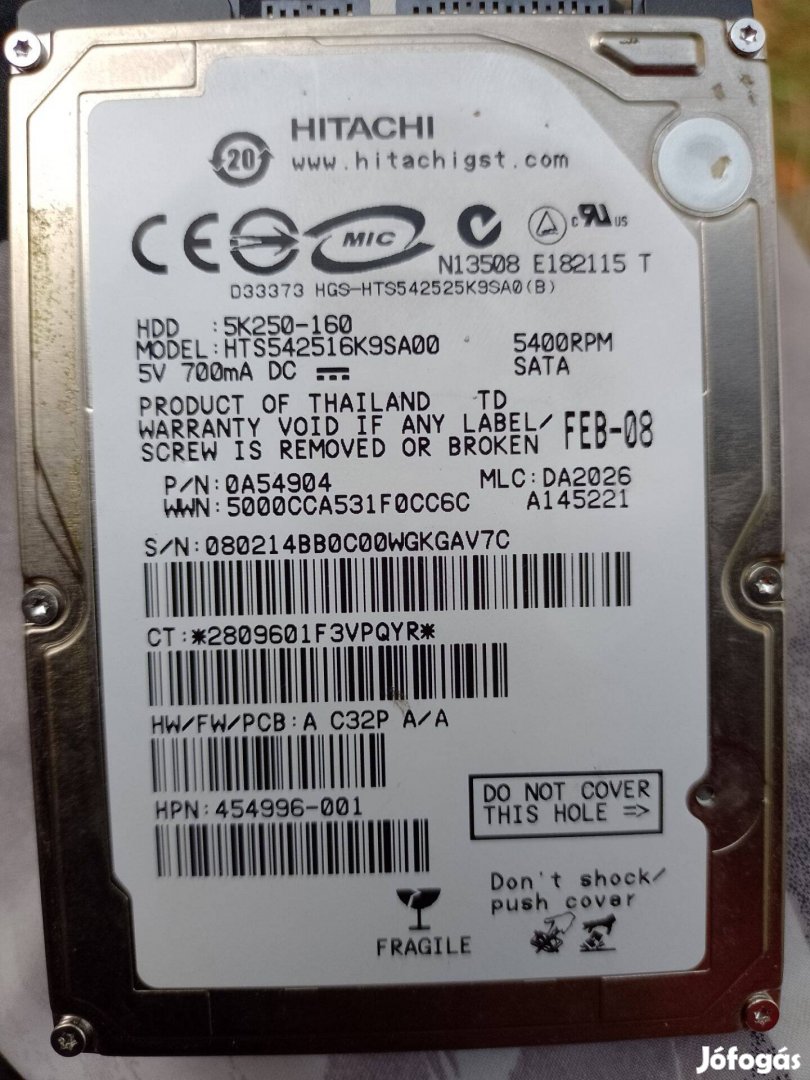 Eladó Hitachi HDD merevlemez