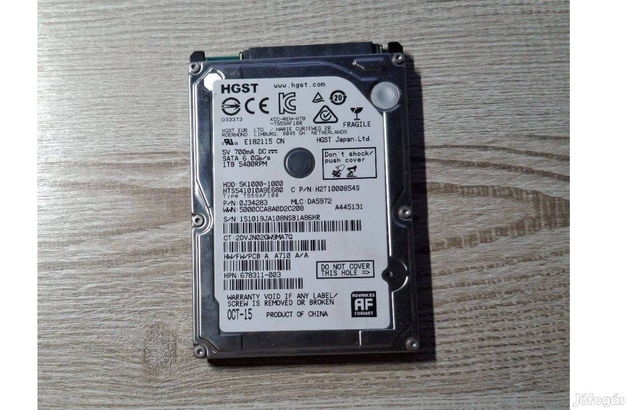 Eladó Hitachi HGST 2.5 1 TB 8 MB Cache 5400rpm