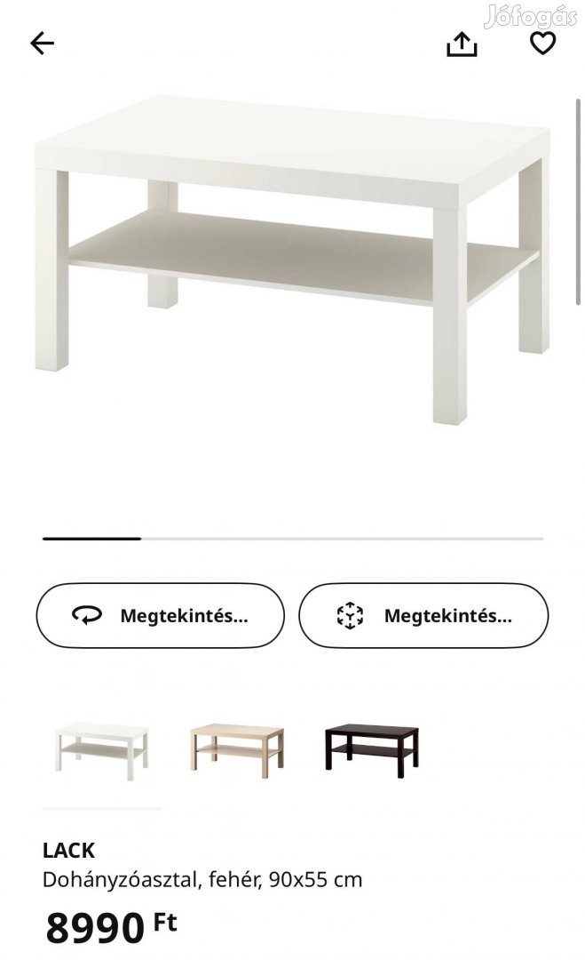 Eladó IKEA Lack dohányzóasztal 90x55cm