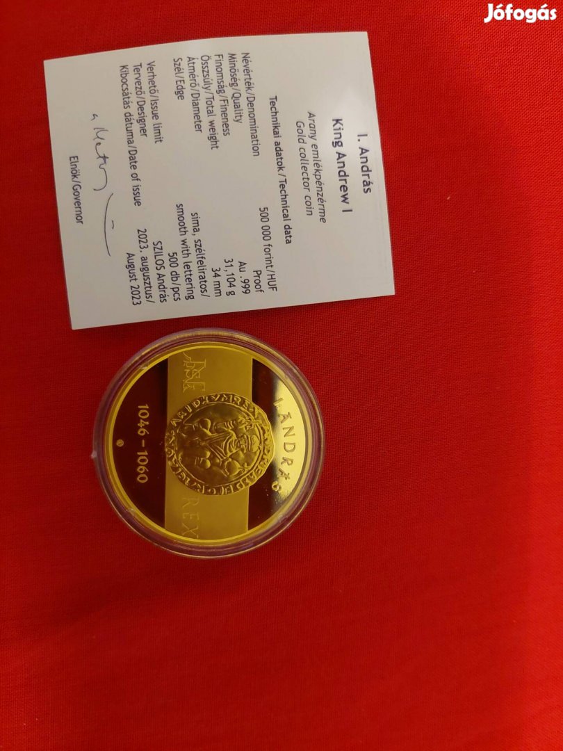 Eladó I. András király arany 500.000ft