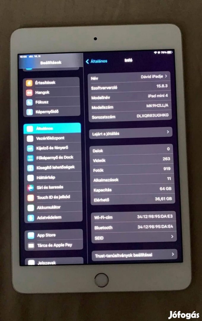 Eladó Ipad mini 4