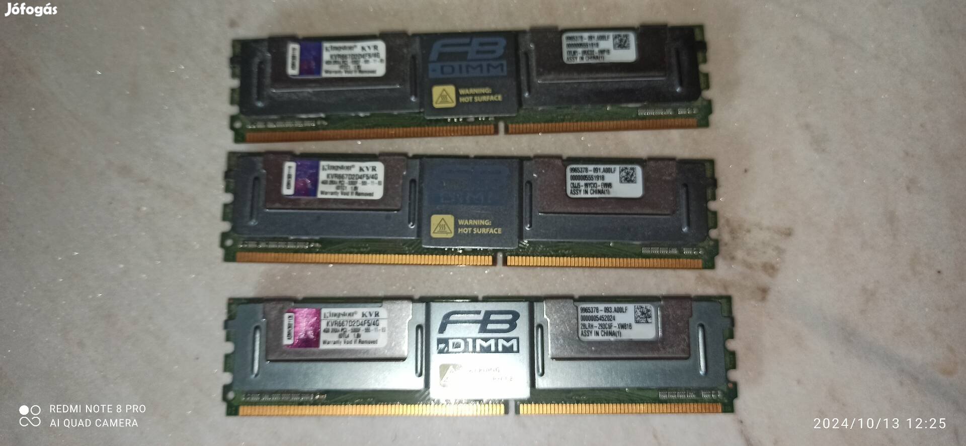 Eladó Kingston RAM DDR2 3x1GB