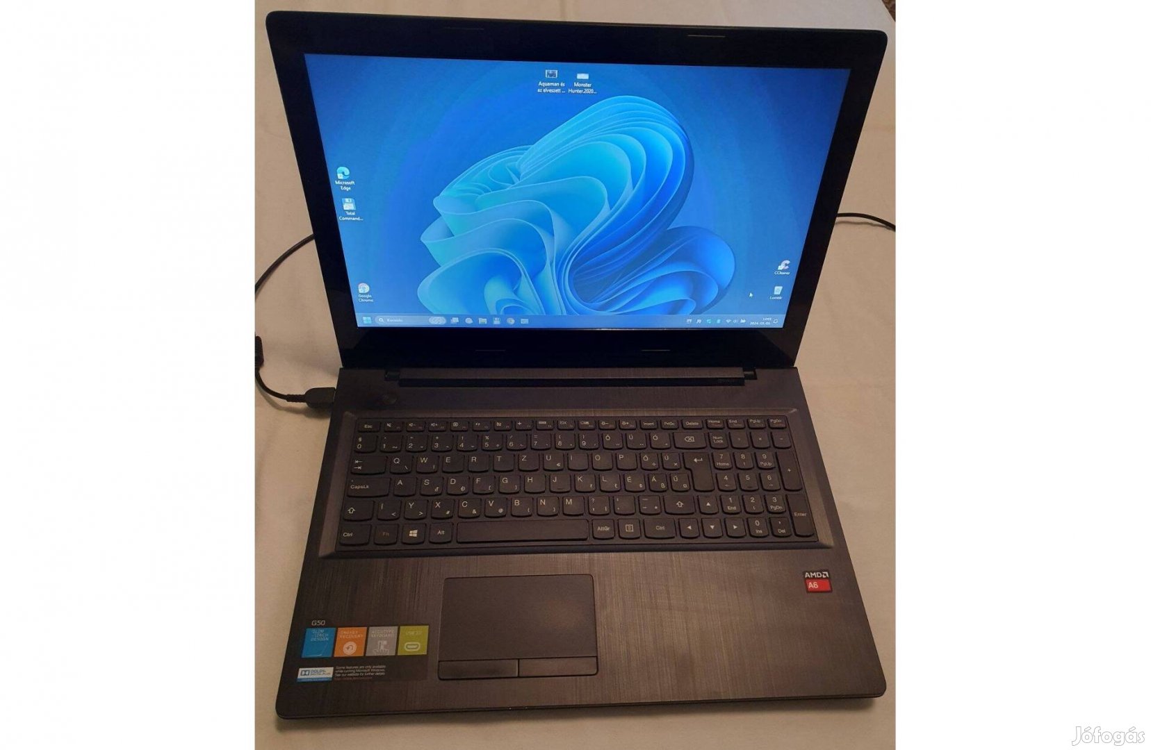 Eladó Lenovo G50-45 Laptop,AMD 4x2.4GHz,8Gb ram, ssd,win11