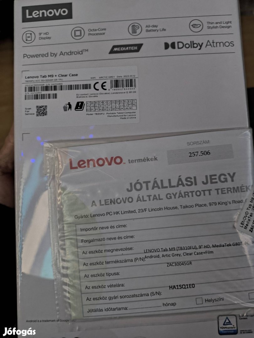 Eladó Lenovo m9 táblagép