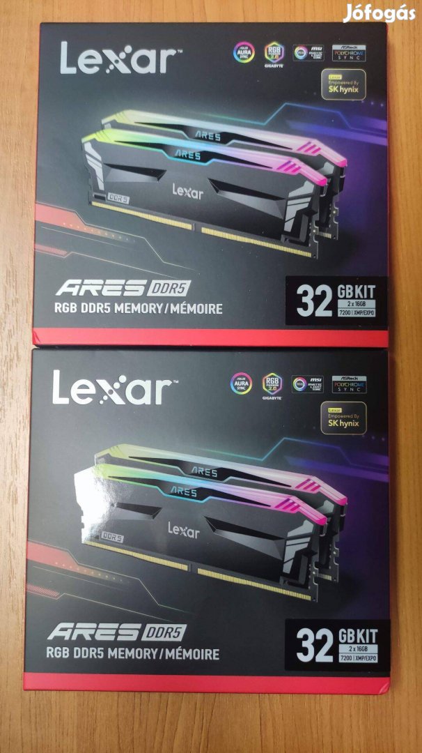 Eladó Lexar ARES 32GB KIT DDR5 7200MHz CL34 RGB Black