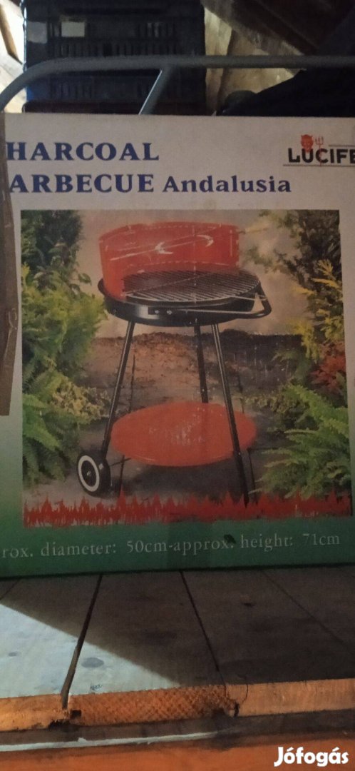 Eladó Lucifer Grill Barbecue faszenes grillkocsi piros-fekete