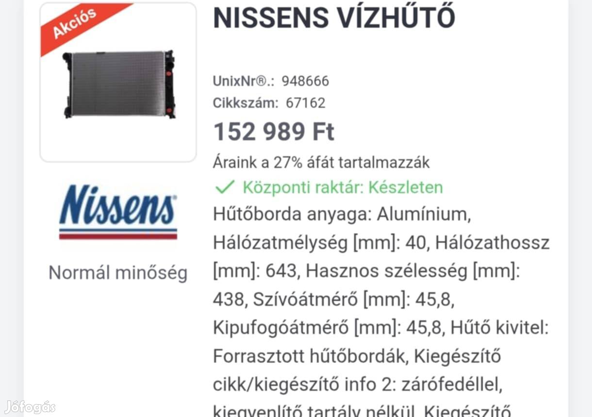 Eladó Mercedes zsír új hűtő! 