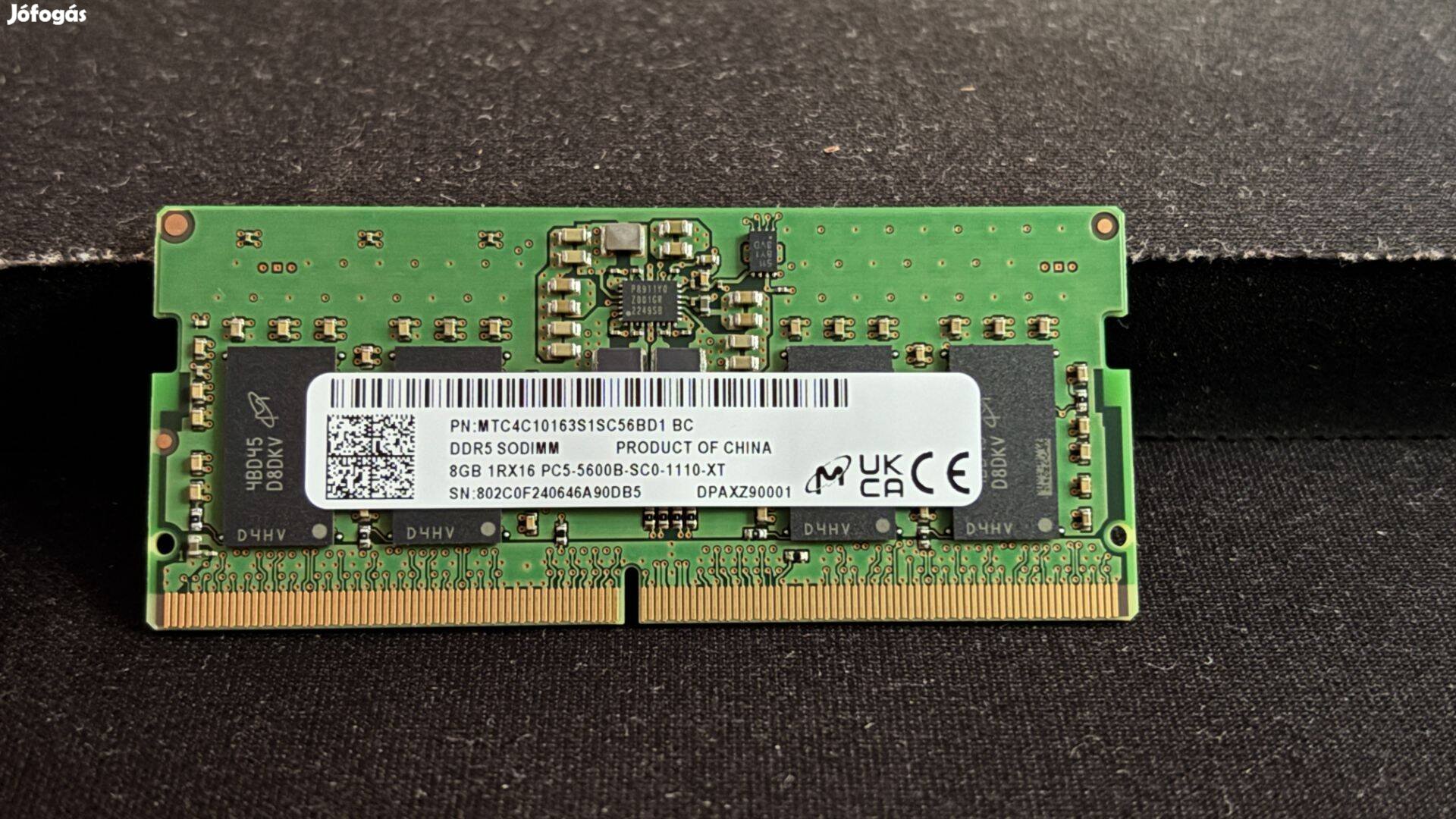 Eladó Micron 8GB DDR5 Sodimm memória modulok