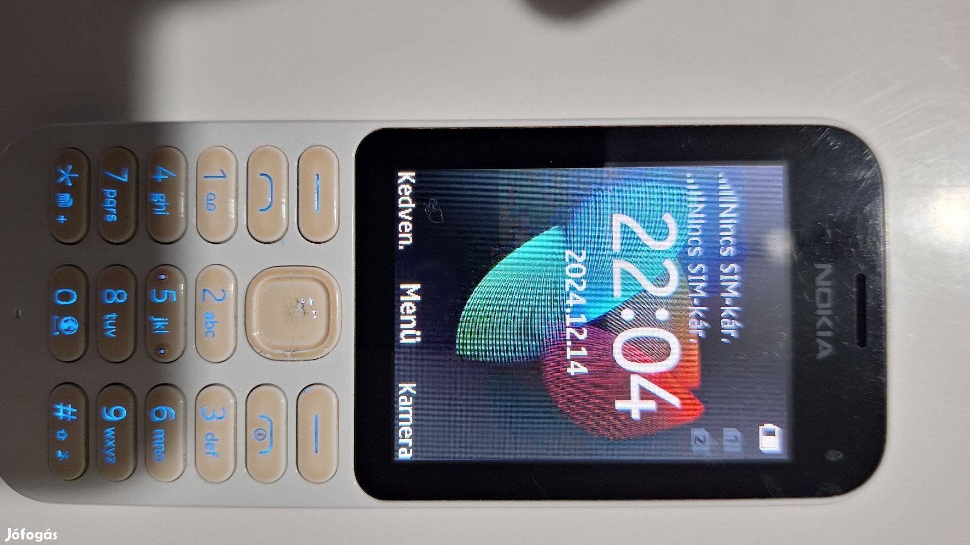 Eladó Microsoft Nokia 222 kártyafüggetlen fehér telefon