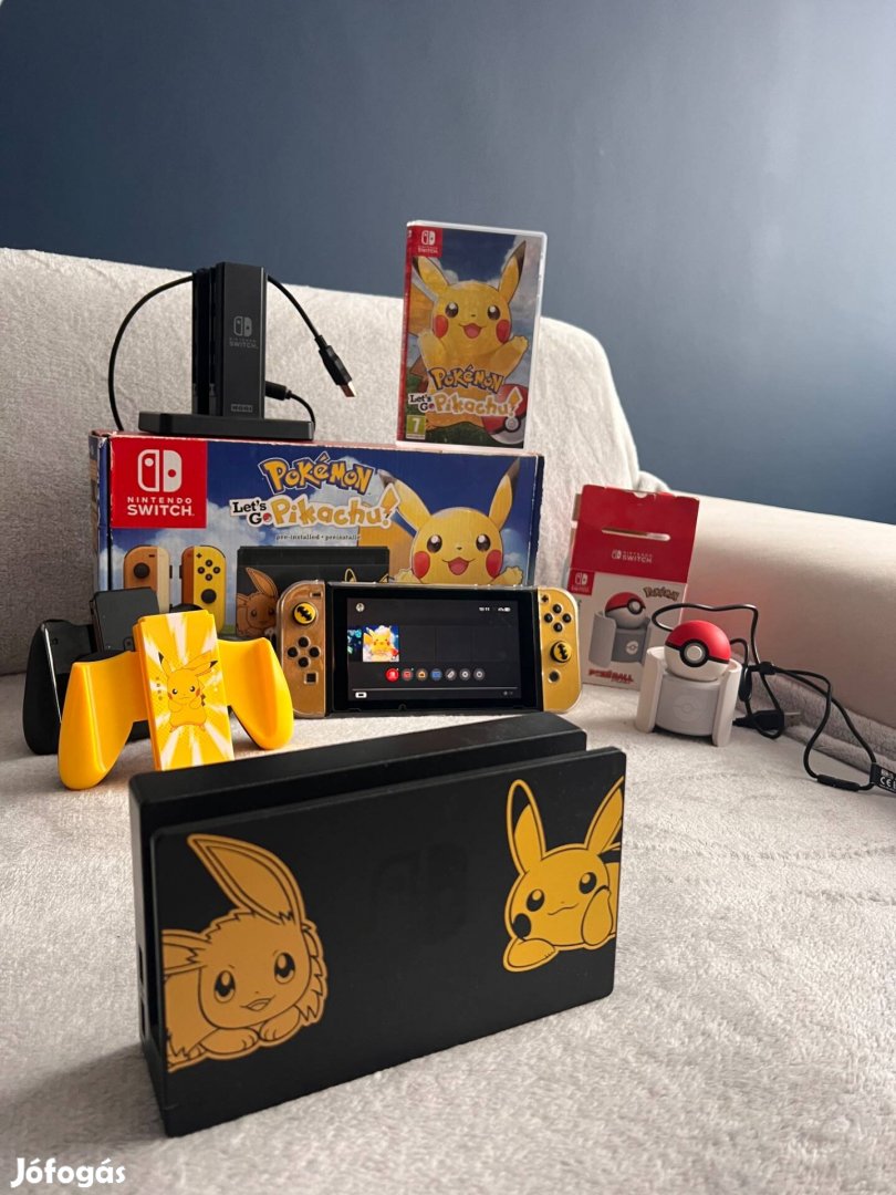 Eladó Nintendo switch Lets go Pikachu teljes szett,gyűjteményből