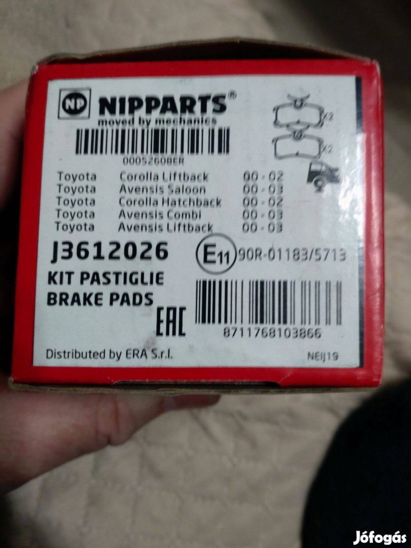 Eladó Nipparts Toyota Corolla Avensis hátsó fékbetét