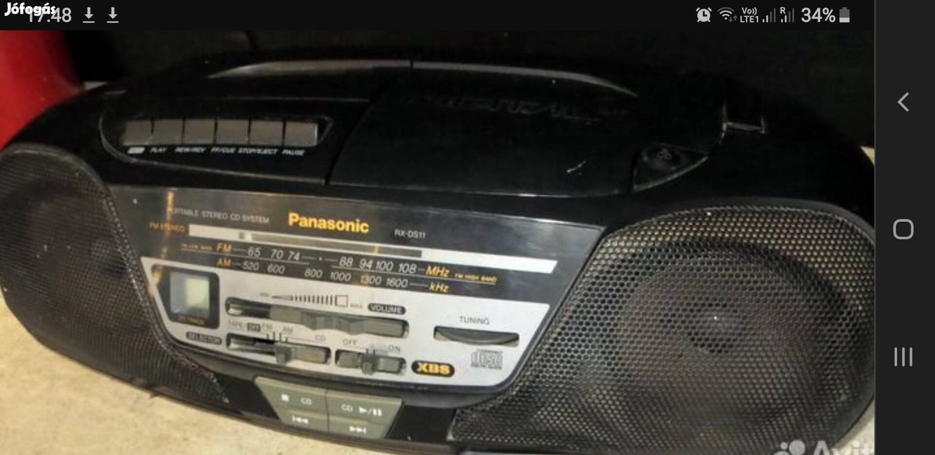 Eladó Panasonic RX-DS11 rádiósmagnó boombox