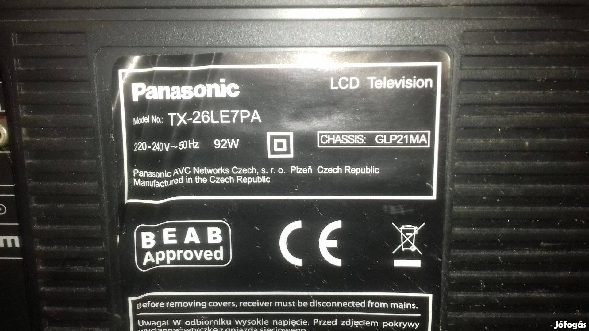 Eladó Panasonic TX-26LE7PA tv alkatrésznek