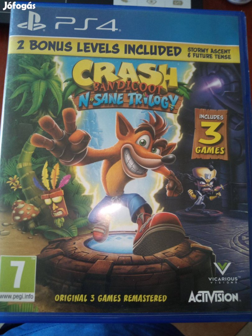 Eladó Ps4 Eredeti Játék : 98. Crash Bandicoot N sane Trilogy ( karcme