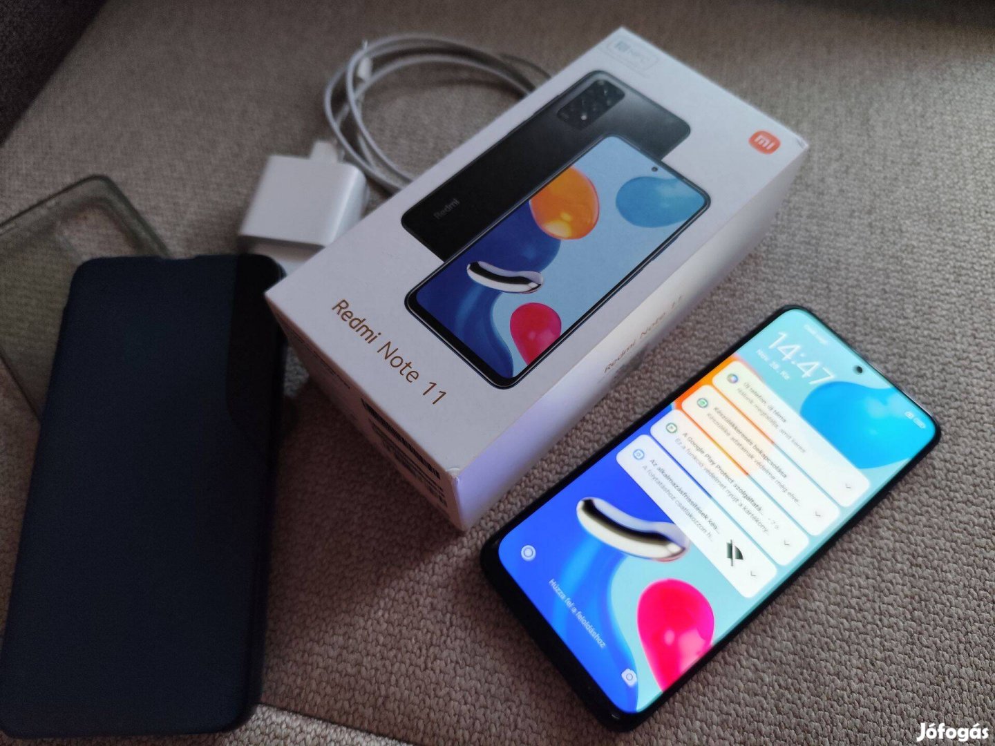 Eladó Redmi Note 11 4/64GB okostelefon sérülésment. áll. tartozékaival