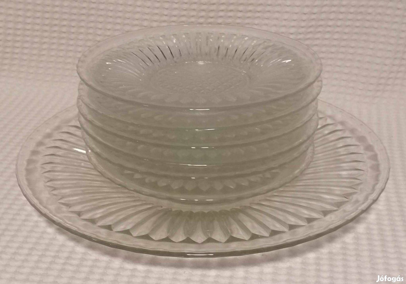 Eladó Régi / Retro / Vintage 7 Darabos Szép Üveg Süteményes Készlet