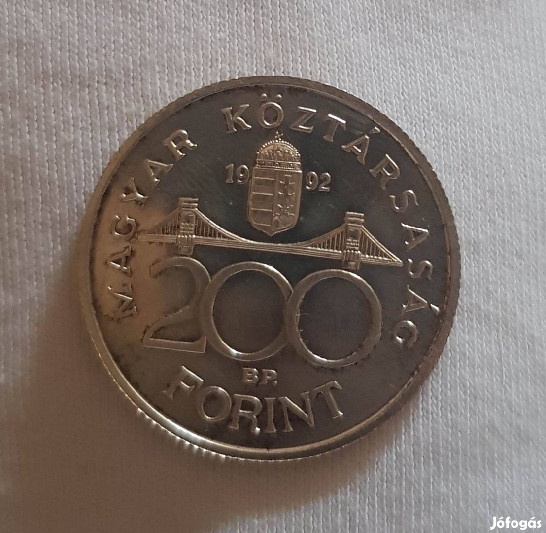 Eladó Régi / Retro / Vintage Ezüst / Fém 200 Ft Pénzérme / Érem (1992)