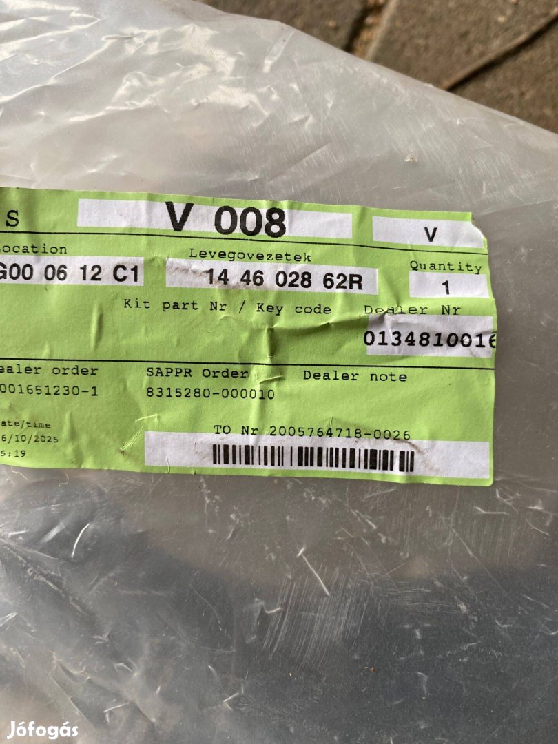 Eladó Renault Master 3 Levegőcső