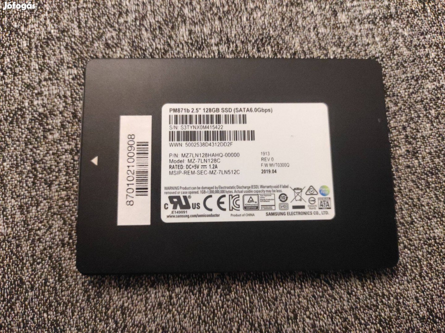 Eladó Samsung 128GB SSD sata iii 6Gbps