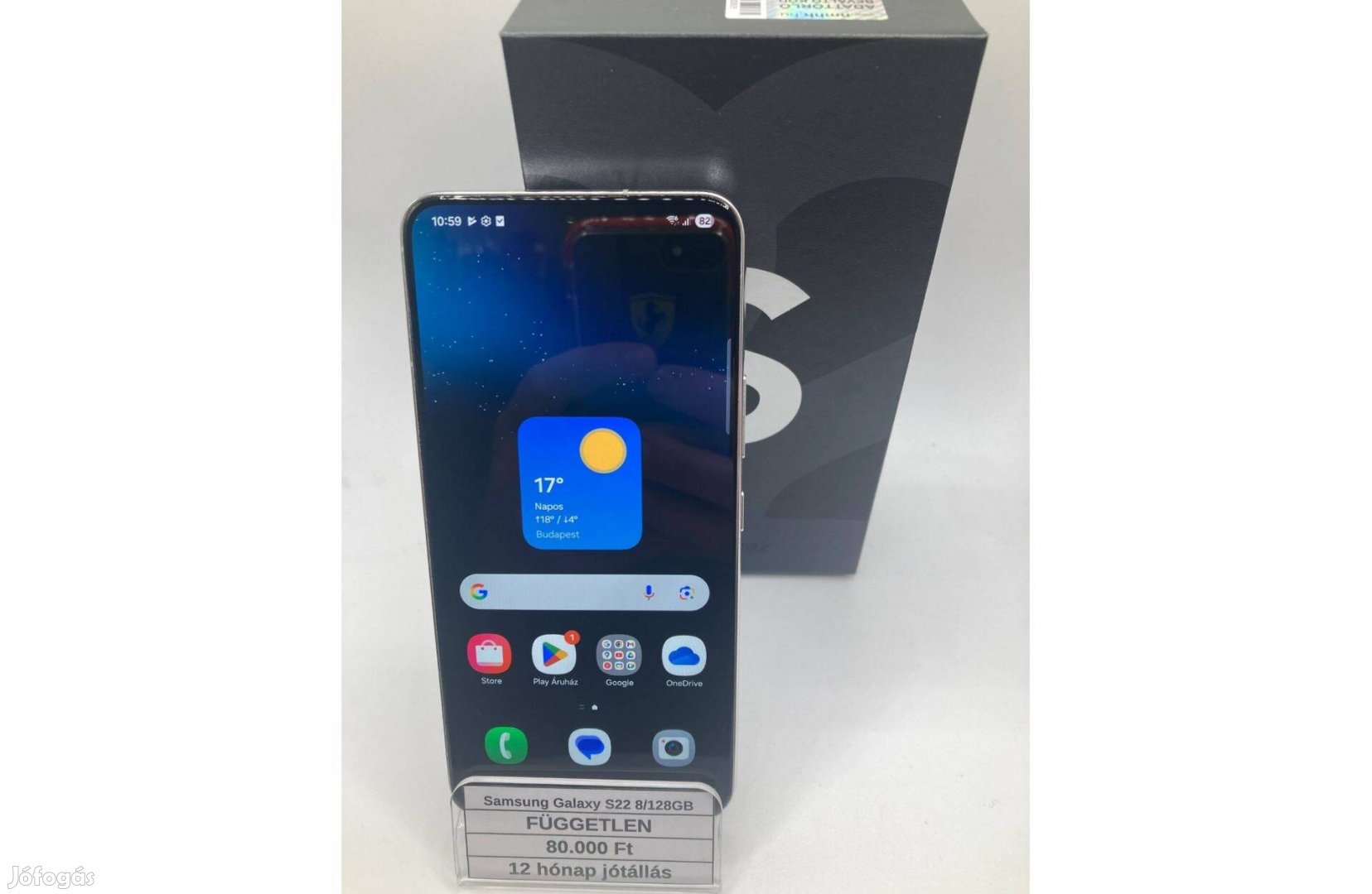 Eladó Samsung Galaxy S22 8128GB fehér 12 hó jótállás