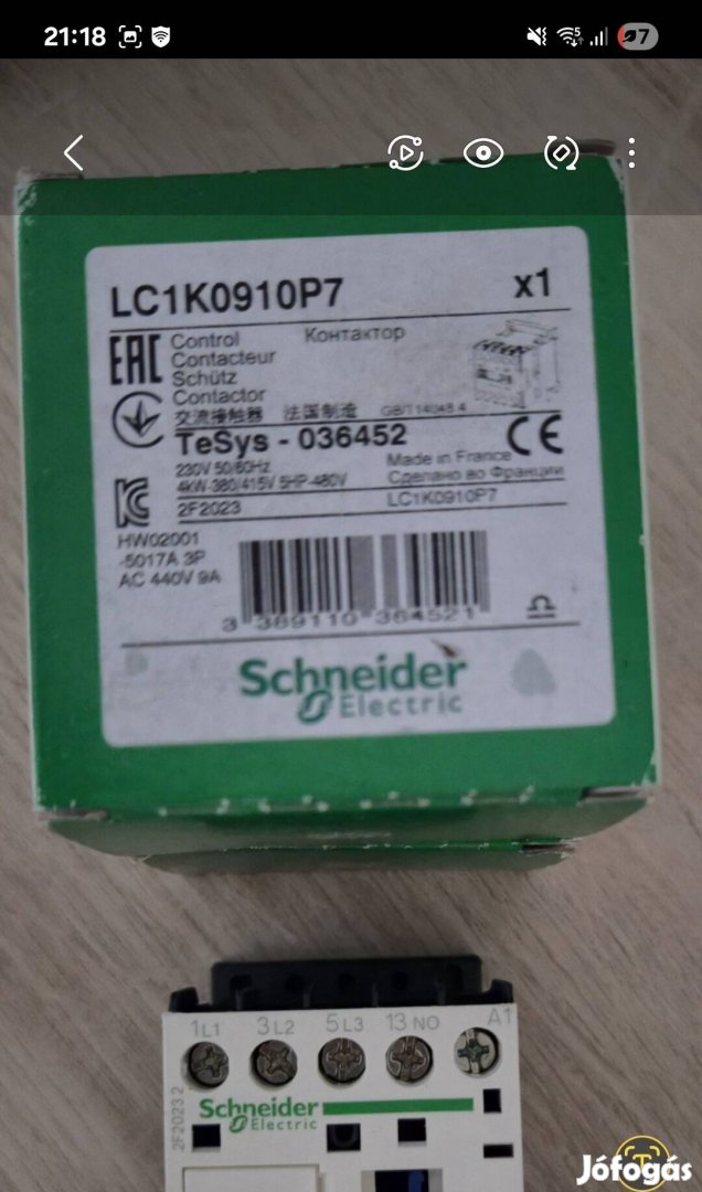 Eladó Schneider mágneskapcsoló 