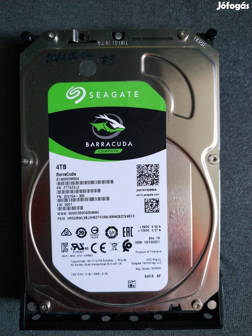 Eladó Seagate Barracuda 4TB