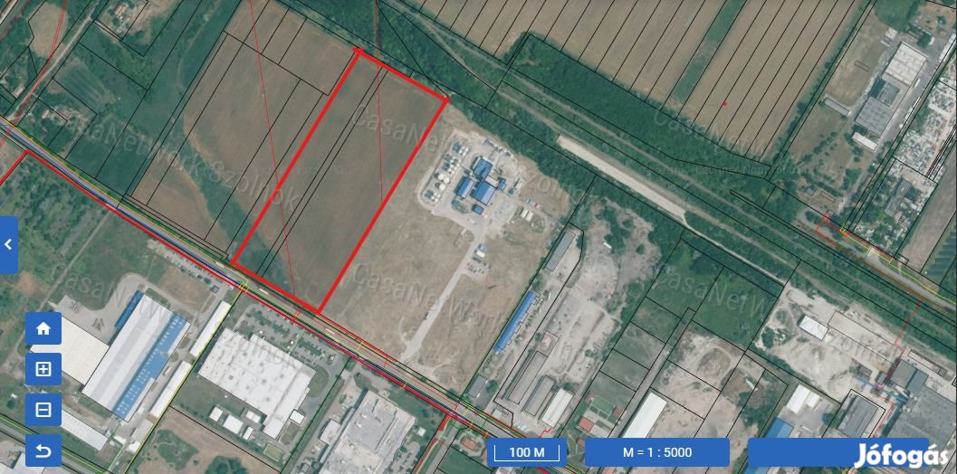 Eladó Szolnokon egy 59522 m2-es ipari terület.