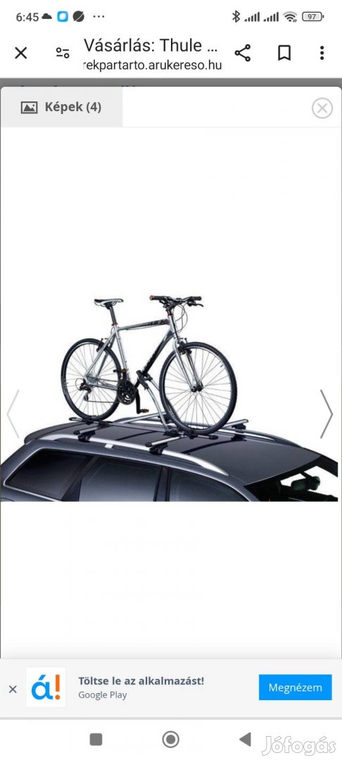 Eladó Thule kerékpár tartó /tetőcsomagtartó 2 db