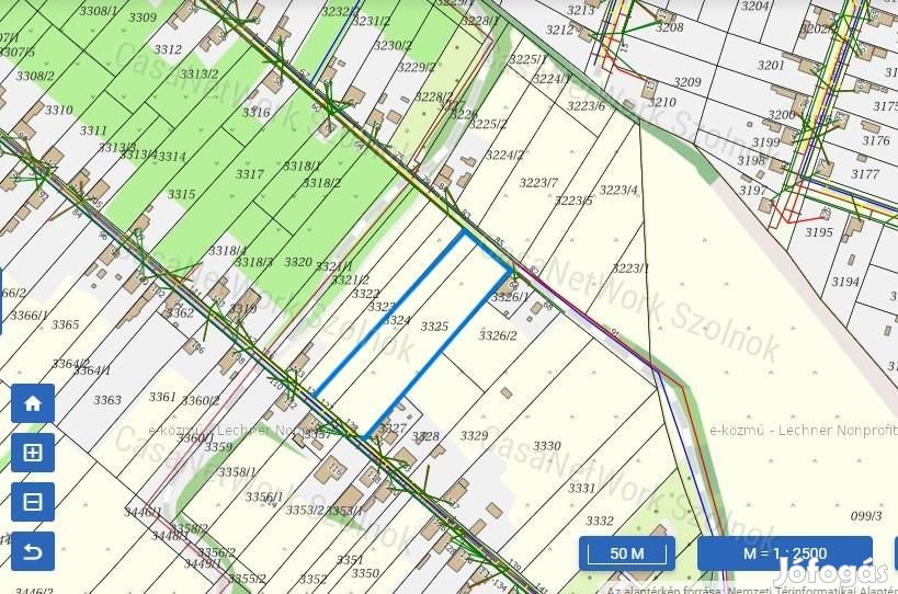 Eladó Tiszaföldváron egy építési 1849 m2-es telek.