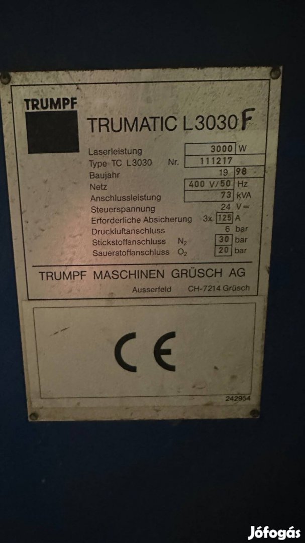 Eladó Trumpf TLF 3000 Turbo