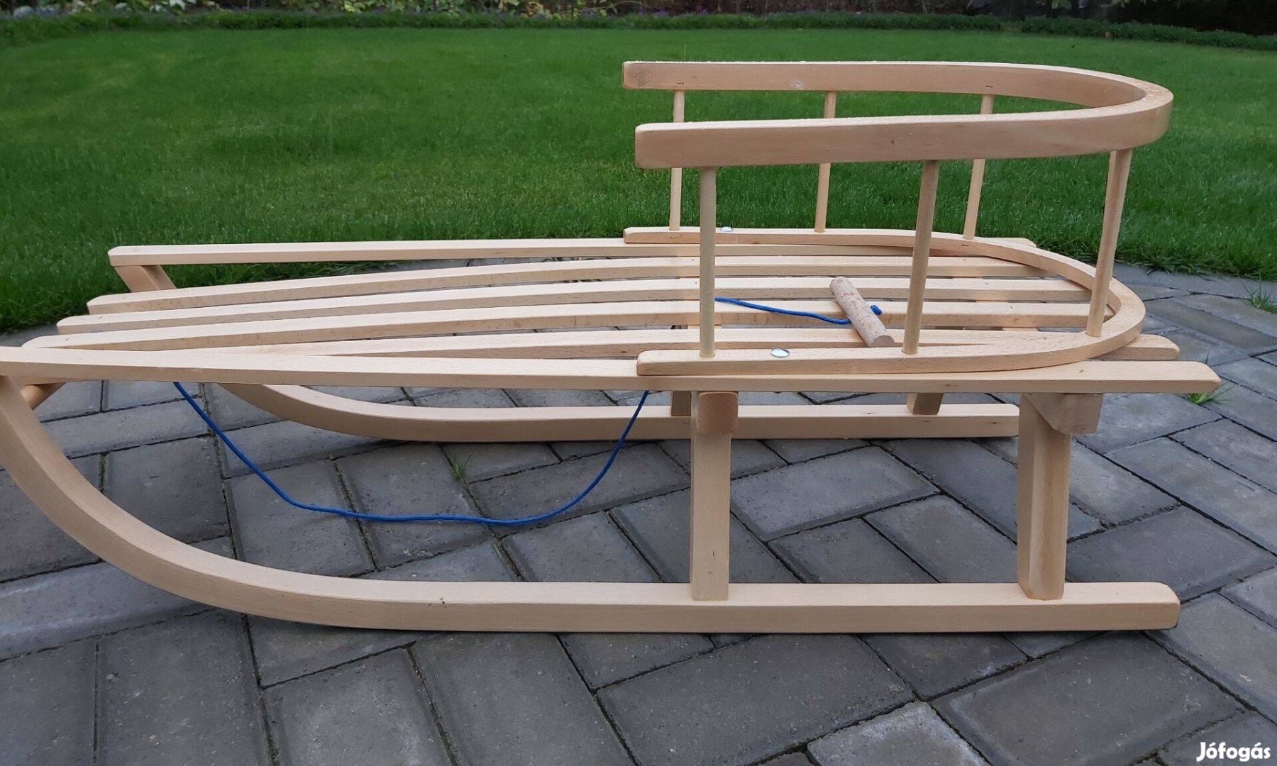 Eladó Új Karfás Fa Szánkó Kezelt Kemény Bükkfából