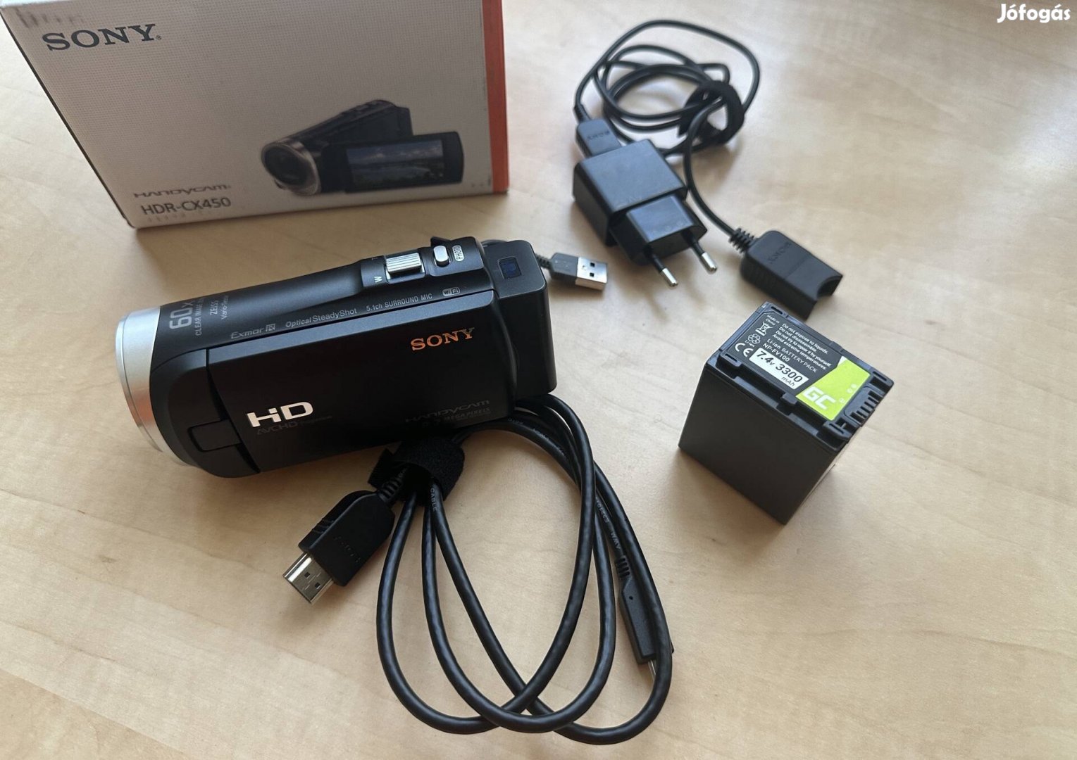 Eladó Új! Sony HDR-CX450 full HD Digitális videókamera +  akkumulátor