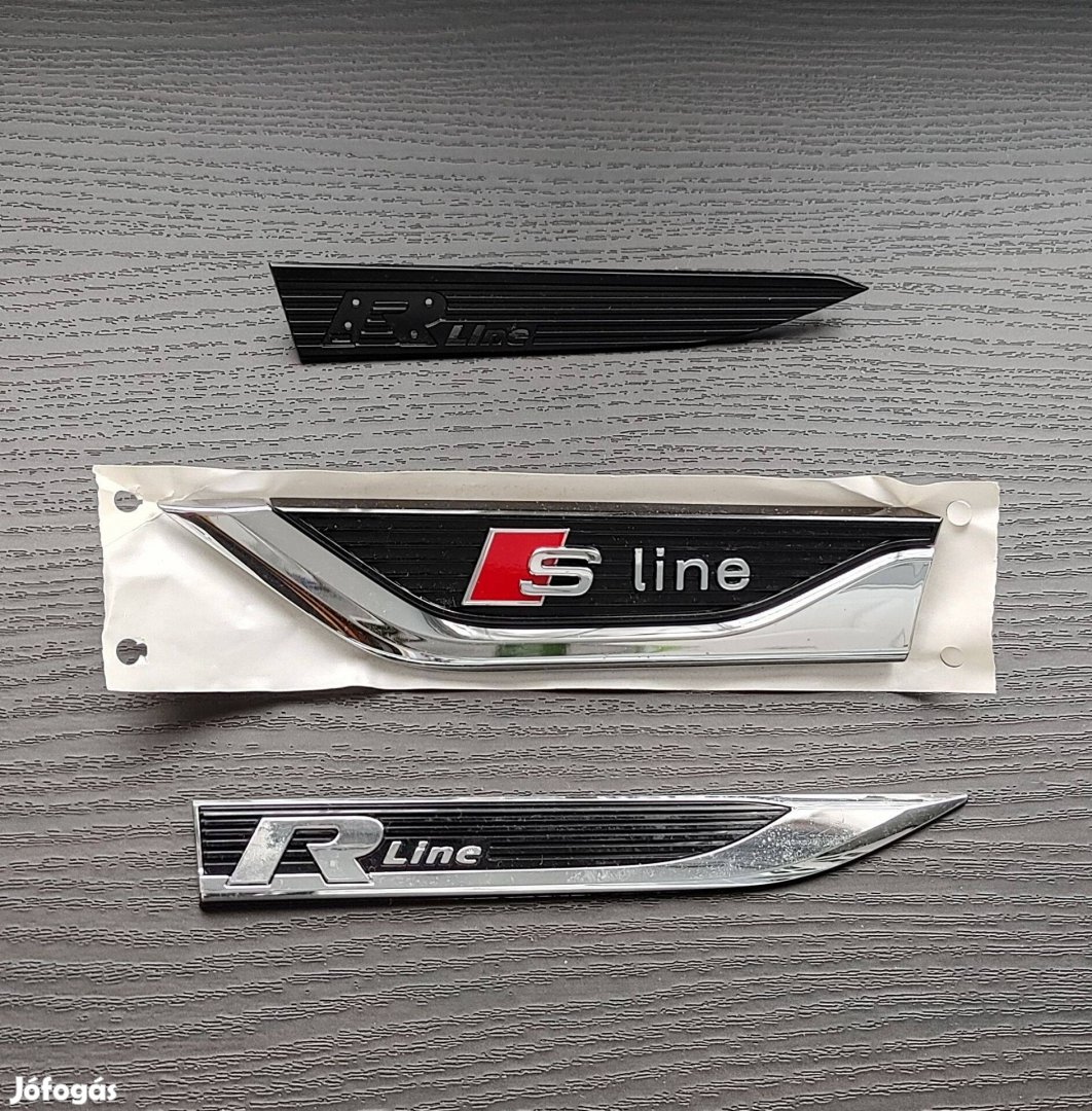 Eladó VW Rline és Audi Sline emblémák