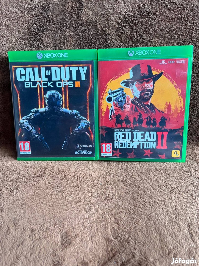 Eladó Xbox Cod black ops 3 és Red dead redemption 2