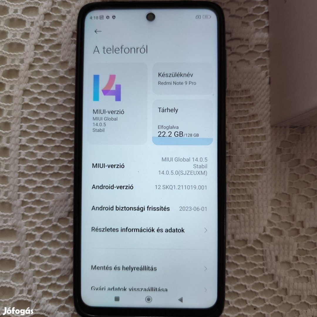 Eladó Xiaomi Redmi Note 9Pro mobiltelefon!
